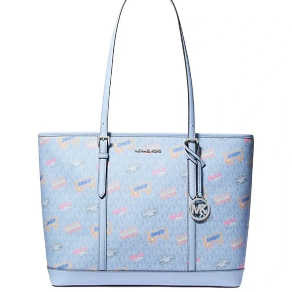 Michael Michael Kors jet set printed signature logo Tote NWT still in plastic - Picture 2 of 16